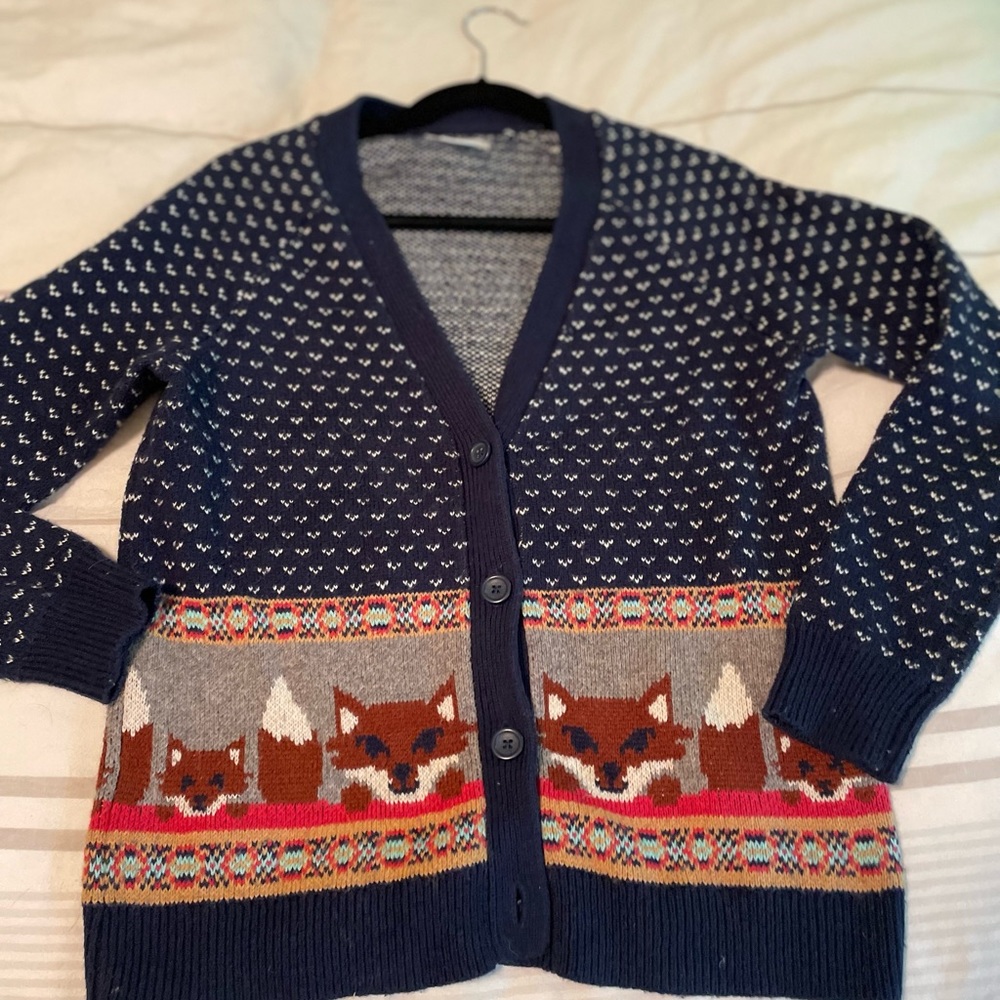 Fox button down cardigan